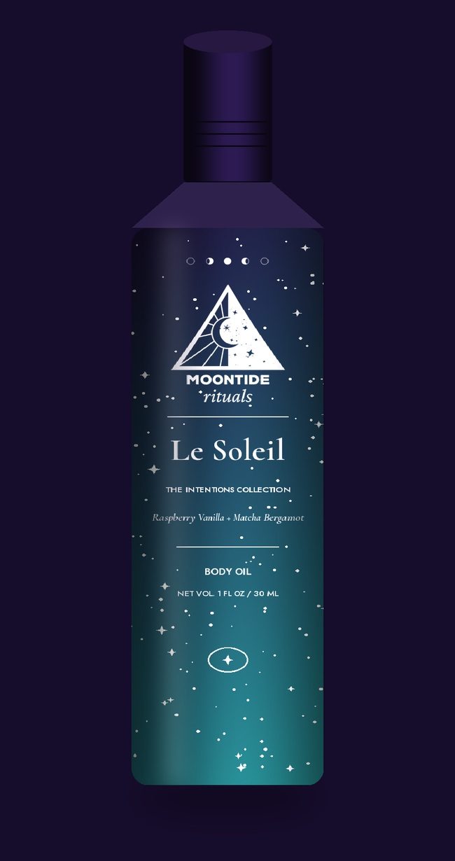 Le Soleil body oil styled render